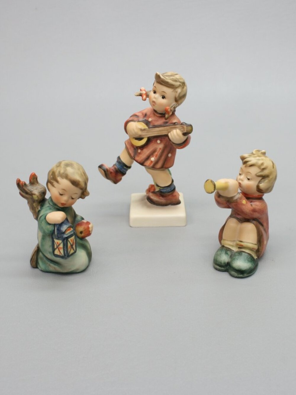 Lot of 3 Vintage Hummel Happiness Guiding Angle Porcelain Goebel W. Germany TMK6